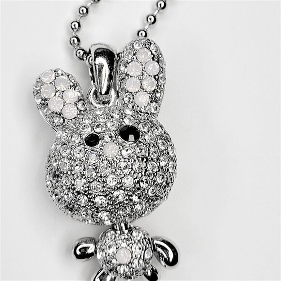Crystal Rabbit Necklace, Bunny Pendant - Picture 5 of 8